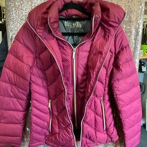 Michael Kors Women's Puffer Jacket - Burgundy